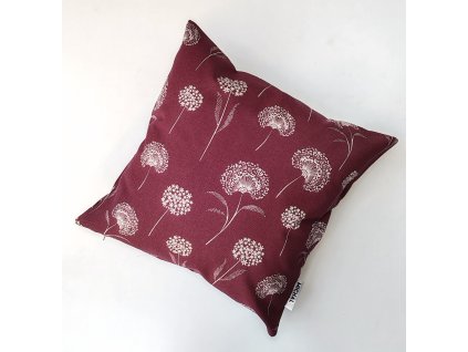 Obliečka na vankúš Púpava na bordovom podklade