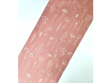 Obrus Jemné kvety na bledoružovom