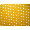 Bavlnená látka Horčicová s bielymi bodkami