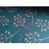 Dekoračná látka Jemná vetvička na petrolejovom