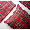 Obliečka na vankúš Vianočné káro - červené