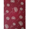 Dekoračná látka Púpava na bordovom podklade