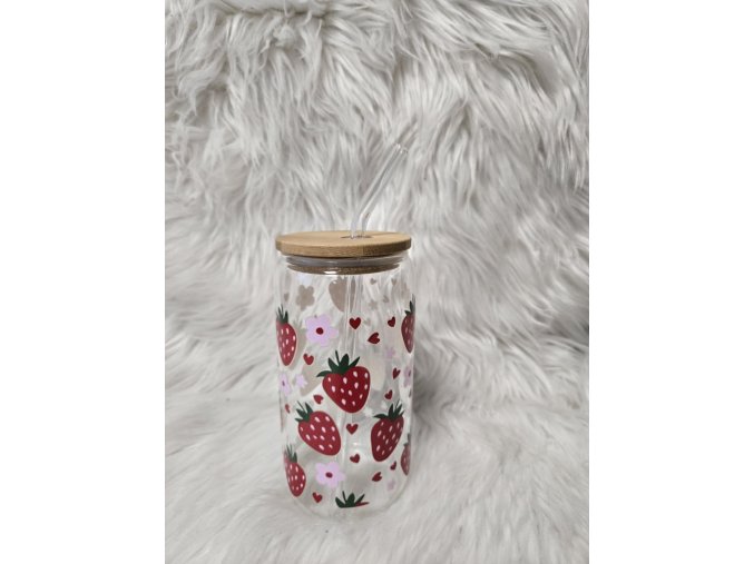 Sklenička s jahodami 460 ml