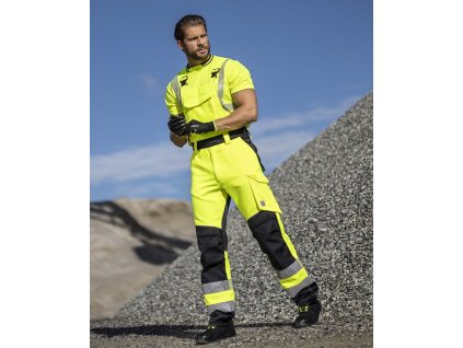 Reflexní kalhoty s laclem ARDON®SIGNAL+ žluto-černá 44 (Velikost 44)
