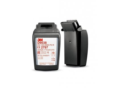 D9038, 3M™ Secure Click Časticový filter s pevným púzdrom radu D9000-Pevné, jeden pár