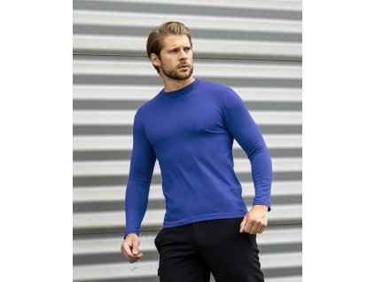 Tričko ARDON®CUBA s dlouhým rukávem středně modrá royal S (Velikost S)
