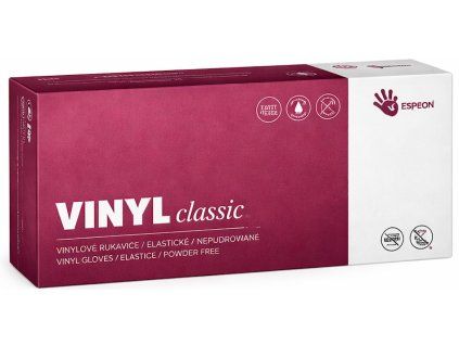 Burgundský box vinylových rukavic