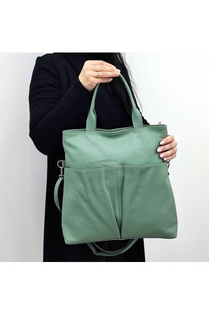 Damen-Lederhandtasche 6028 grün