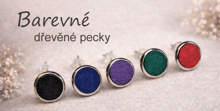 Barevné náušnice pecky