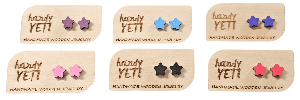 drevene-nausnice-pecky-hvezdicky-barevne