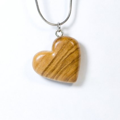 PD0006 dreveny privesek srdce oliva
