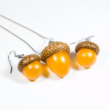 SSD0009 set zaludovy nausnice privesek zlute