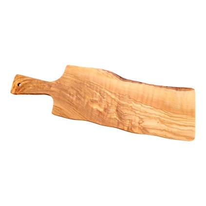 Servírovací prkénko z olivového dřeva 44 × 14 cm s rukojetí