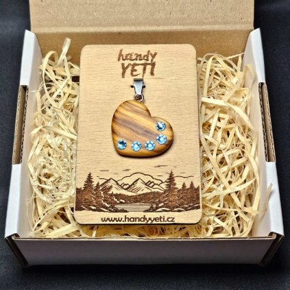 PD0017 privesek olivove srdce modre krystaly swarovski 2