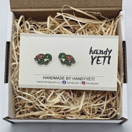 drevene nausnice morska zelva 3