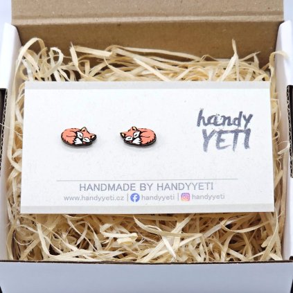 drevene nausnice spici liska 1a