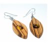Dřevěné náušnice visací ze dřeva zebrana a tygřího oka