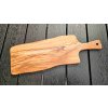 Servírovací prkénko z olivového dřeva 44 × 14 cm s rukojetí