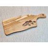 Servírovací prkénko z olivového dřeva – 29 × 12 cm s rukojetí (motiv ryby)