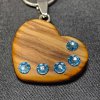 PD0017 privesek olivove srdce modre krystaly swarovski 5