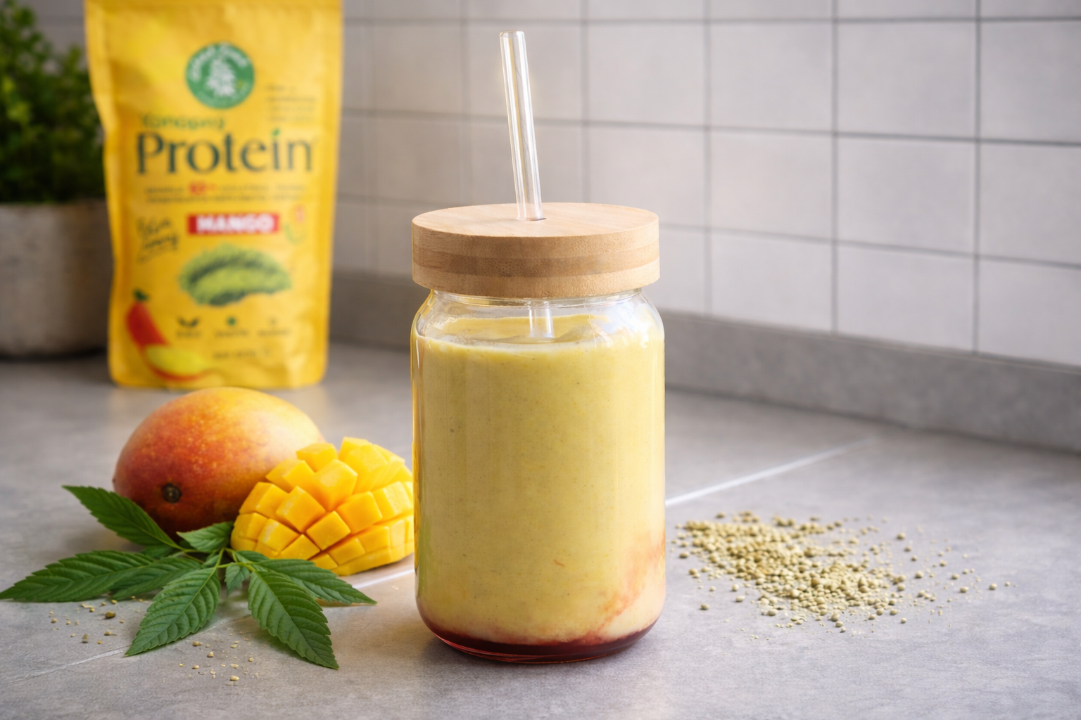Schnelles Rezept für ein köstliches pflanzliches Protein mit Mango