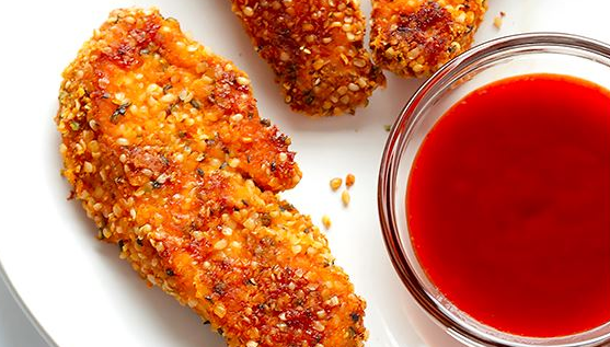 Schnitzel in Hanfsamenkruste