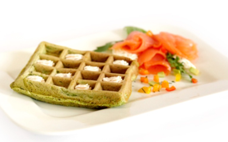 Spinatwaffeln mit Hanfprotein