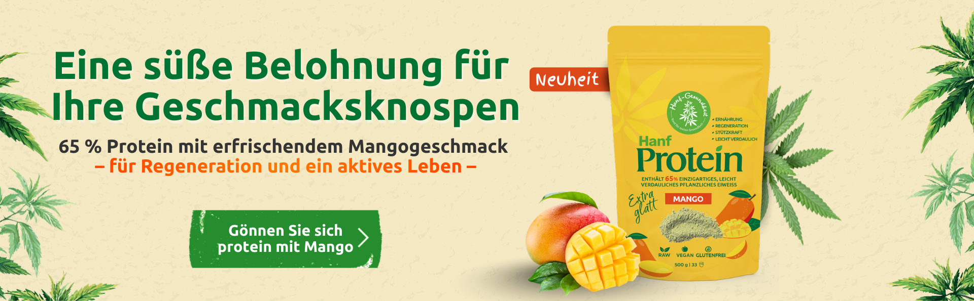 Neuheit: Hanfprotein mit Mango