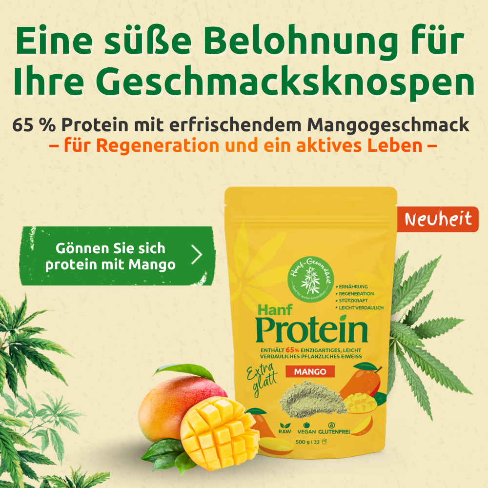 Neuheit: Hanfprotein mit Mango
