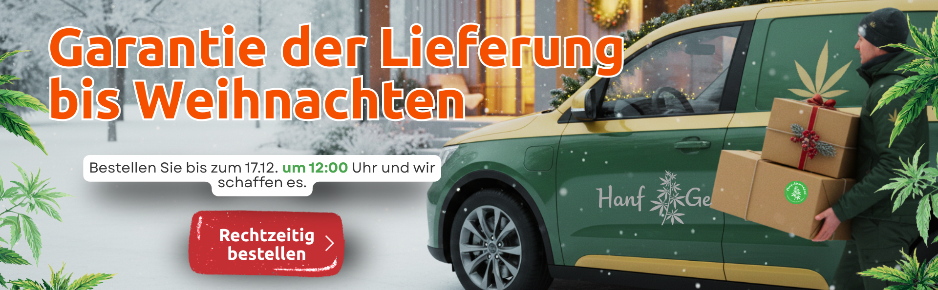 Garantie der Lieferung bis Weihnachten