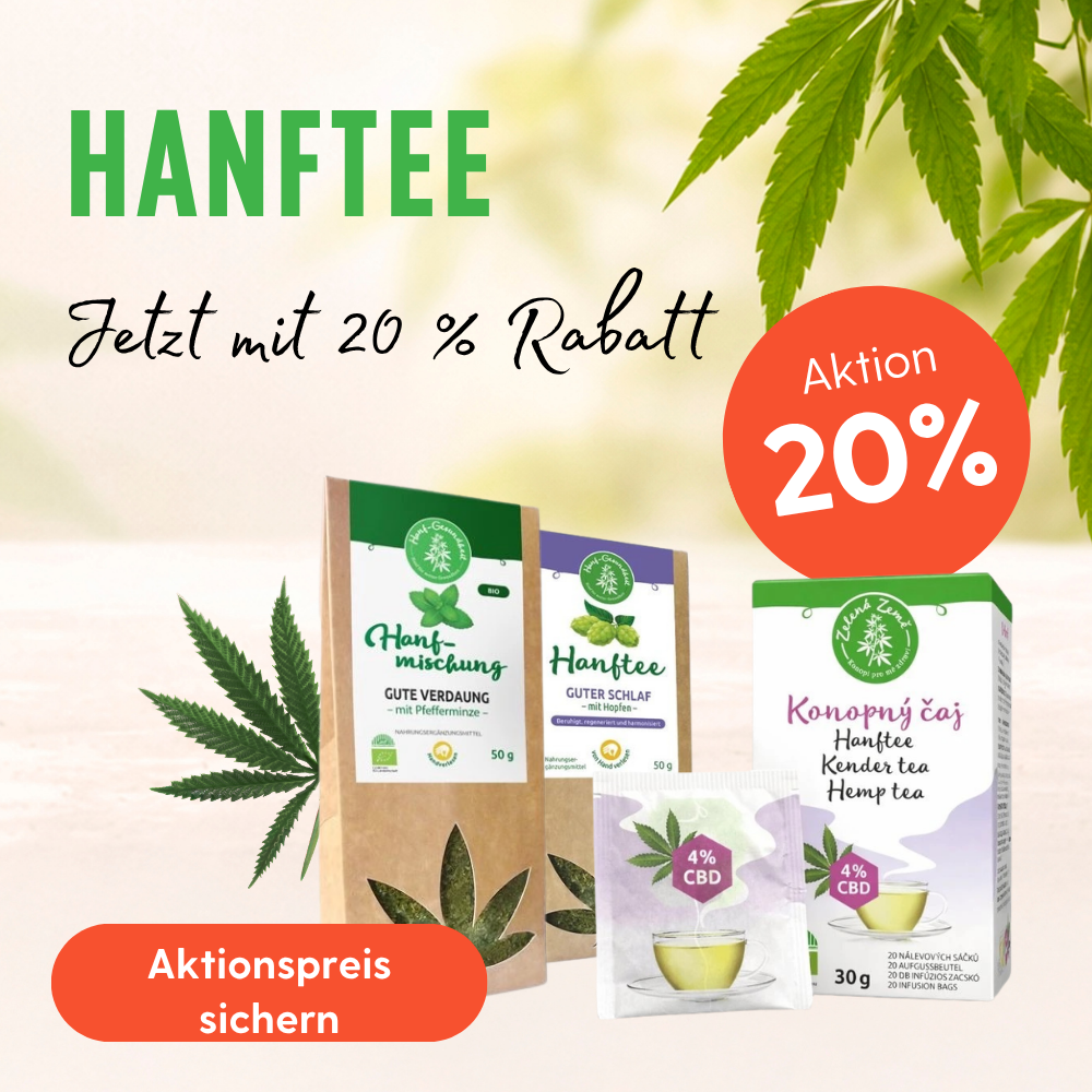 20 % Rabatt auf Hanftees