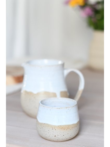 WHITE JUG + WHITE CUP