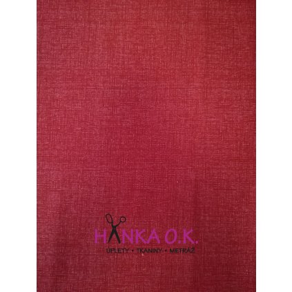Bavlněná tkanina - plátno 135g - červená žíhaná