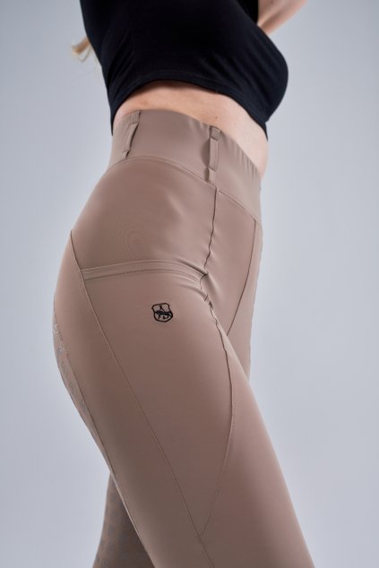 Jezdecké legíny s gripem béžové