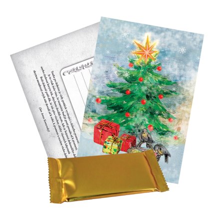 Čokoláda Veselé vánoce a kartou - přáním