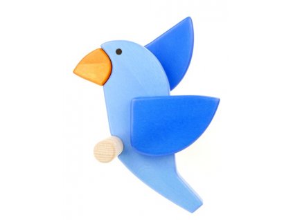 Dřevěná dekorace modrý pták| Hannel