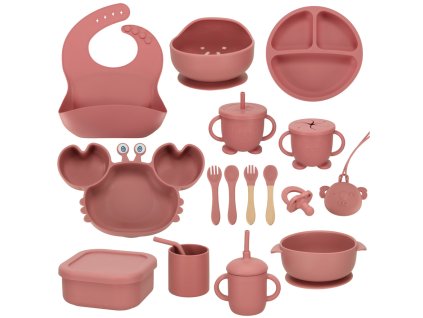 Silicone dishes for kids crab 19 el dark pink 160702