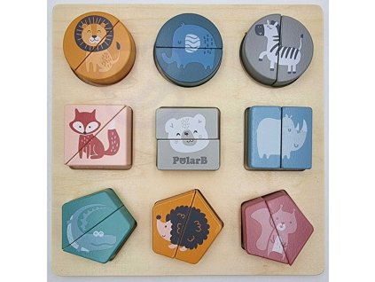 Dřevěné puzzle kostky - Zvířata|Hannel