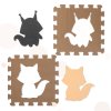 Children s foam mat puzzle 9el beige brown black 85cm x 85cm x 1cm 105392