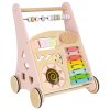 Push toy for children wooden walker with abacus pink 178880