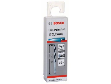 BOSCH Spirálový vrták HSS PointTeQ 2,2 mm Professional