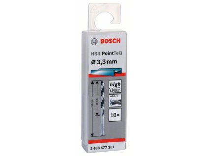 BOSCH Spirálový vrták HSS PointTeQ 3,3 mm Professional (2608577201)