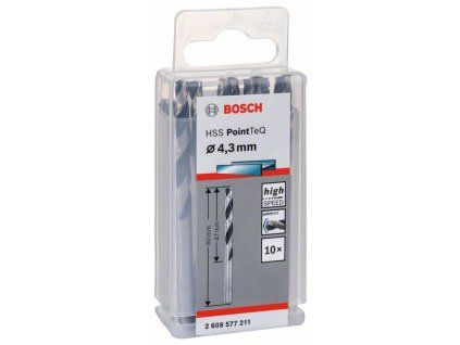 Bosch Spirálový vrták HSS PointTeQ 4,3 mm (2608577211)