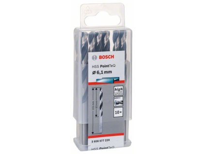 BOSCH Spirálový vrták HSS PointTeQ 6,1 mm Professional (2608577229)