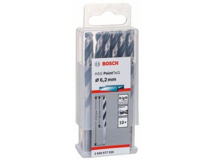 BOSCH Spirálový vrták HSS PointTeQ 6,2 mm Professional