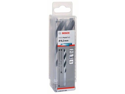 BOSCH Spirálový vrták HSS PointTeQ 8,2 mm Professional (2608577250)