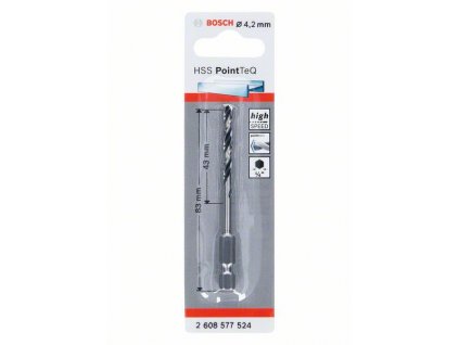 BOSCH Spirálový vrták HSS PointTeQ Hex 4,2 mm Professional