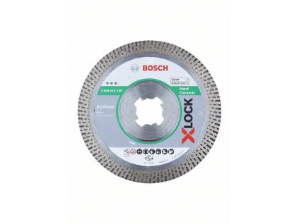 BOSCH Diamantový řezný kotouč Best for Hard Ceramic systému X-LOCK, 125×22,23×1,6×10 Professional