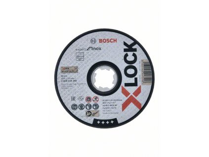 BOSCH Ploché řezné kotouče Expert for Inox systému X-LOCK, 125×1,6×22,23 Professional