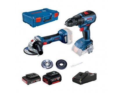 BOSCH GSR 18V-50 + akumulátorová úhlová bruska GWS 180-LI + 1× akumulátor 2,0 Ah + 1× akumulátor 5,0 Ah v XL-BOXXu